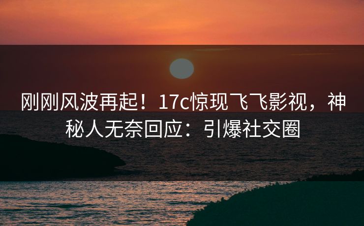 刚刚风波再起！17c惊现飞飞影视，神秘人无奈回应：引爆社交圈